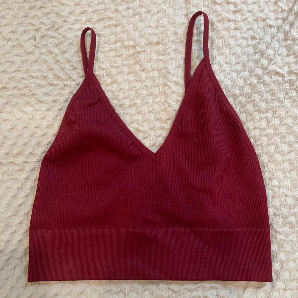 Size S/M Maroon/Burgundy Bozzolo Crop/Tank Top